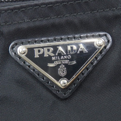 Prada shoulder bag for women in nero, black, nylon and leather