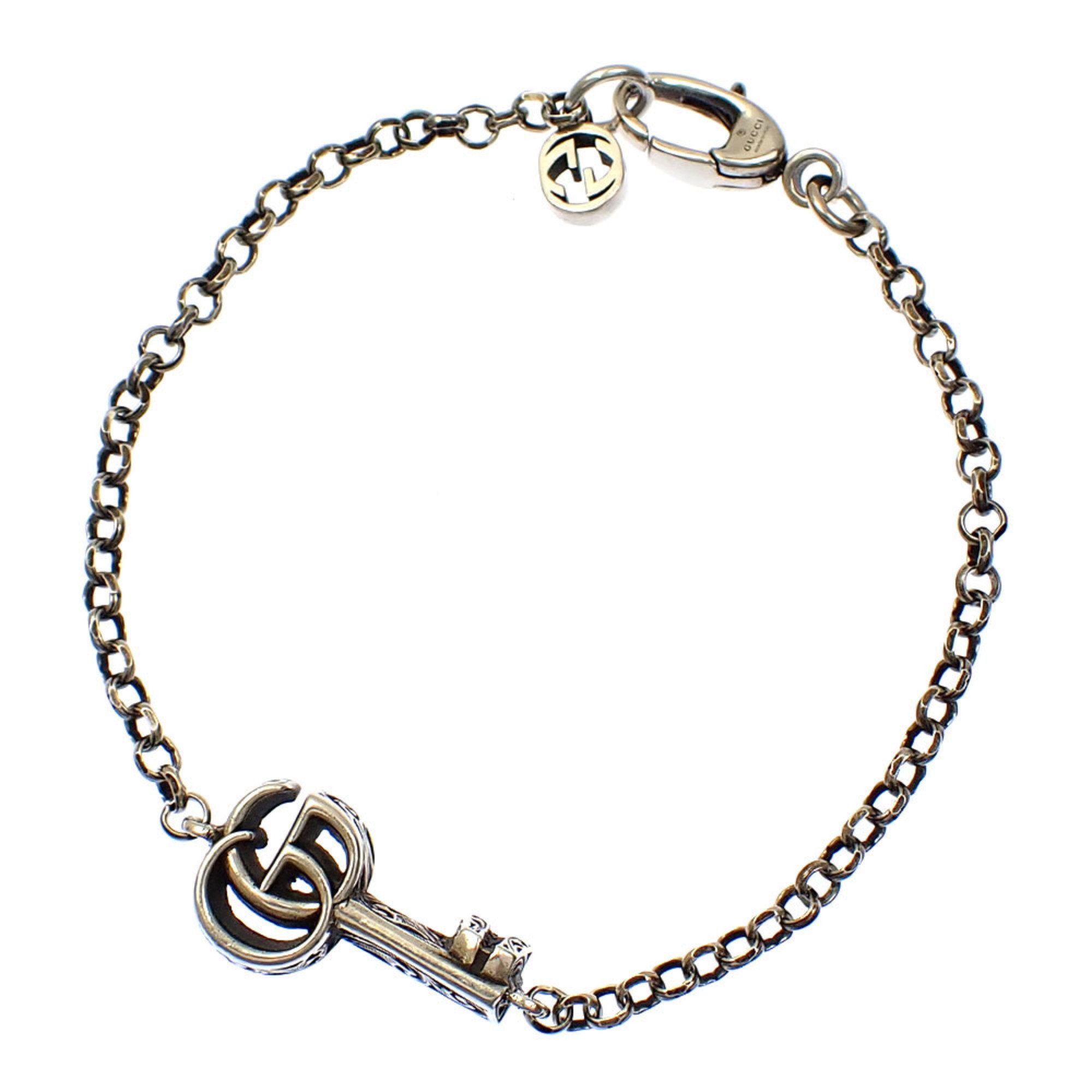 Gucci Double G Key Bracelet for Women SV925 7.1g 632207 J8400 0701 Aged Finish Sterling Silver