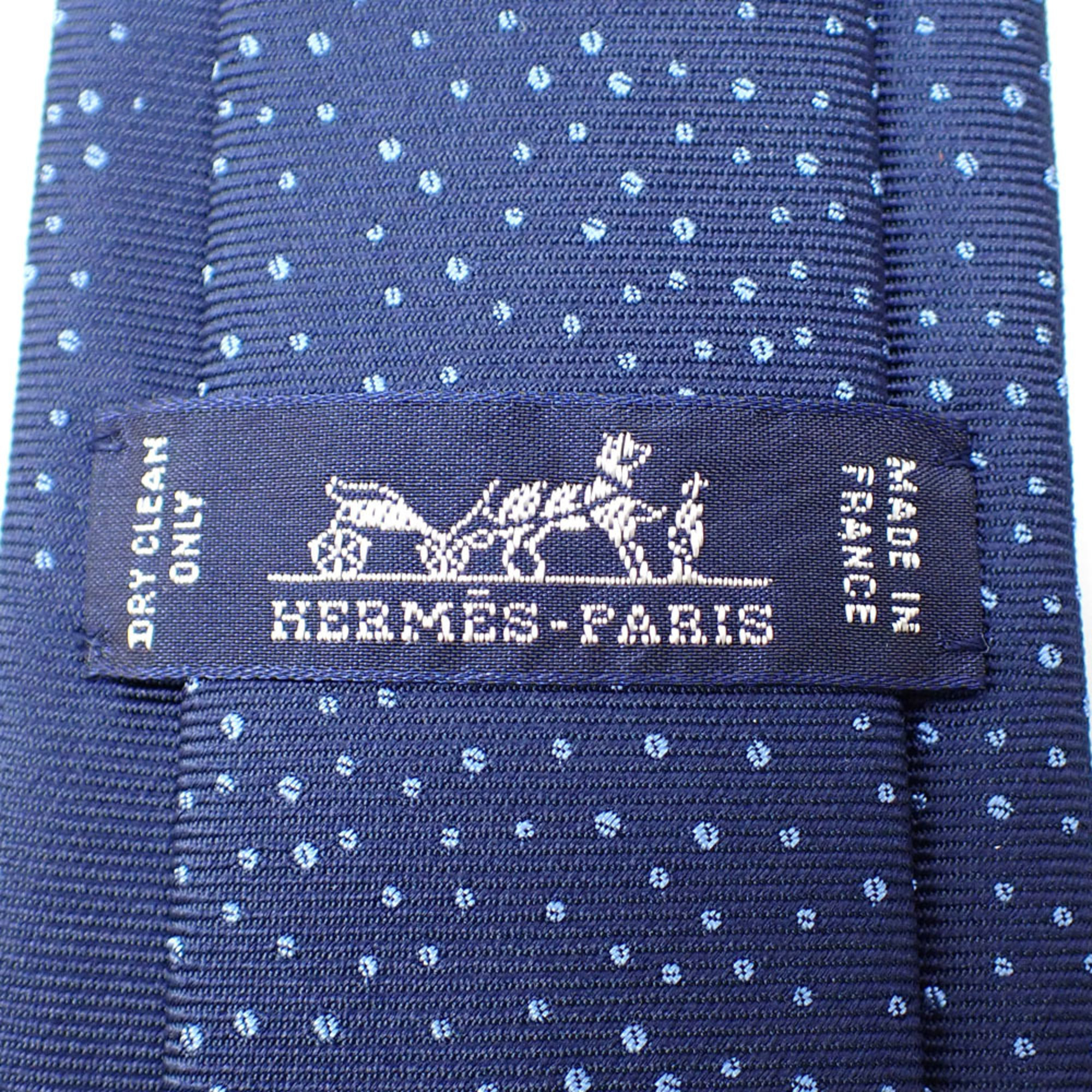 Hermes tie for men, silk, blue, seahorse