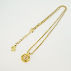 Christian Dior Necklace CD Circle GP Plated Gold Women's