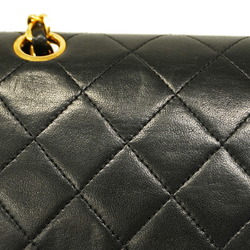 Chanel Shoulder Bag Matelasse W Flap Chain Lambskin Black Women's