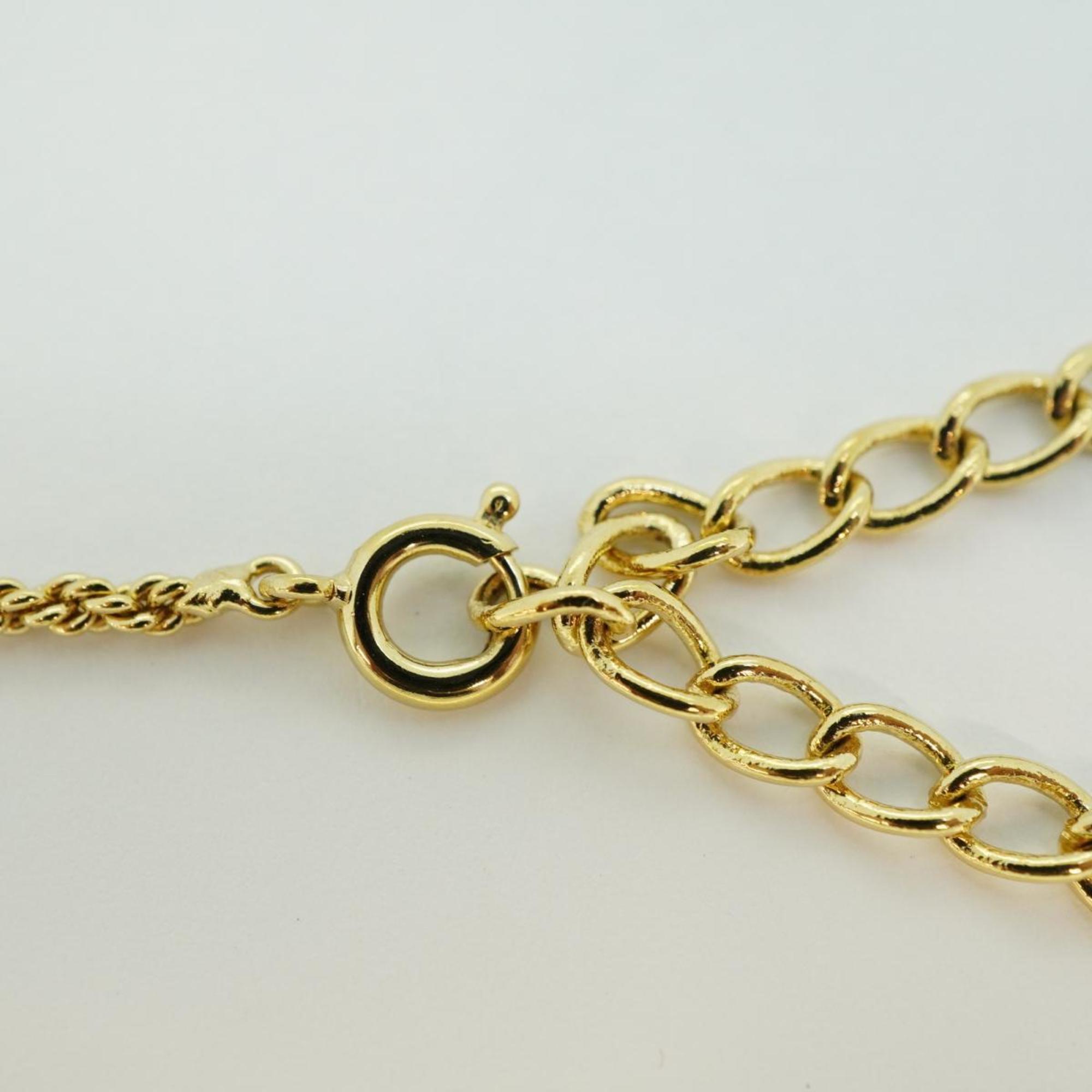 Christian Dior Necklace CD GP Plated Gold Women's