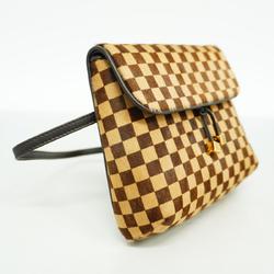 Louis Vuitton Shoulder Bag Damier Sauvage Gazelle Pochette M92130 Ebene Ladies