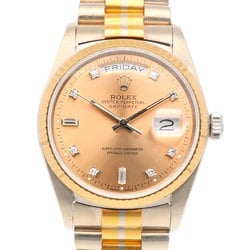 Rolex Day-Date Oyster Perpetual Watch 18K 18039B Automatic Men's ROLEX No. 90 1985 Toridoll 10P Diamond Overhauled