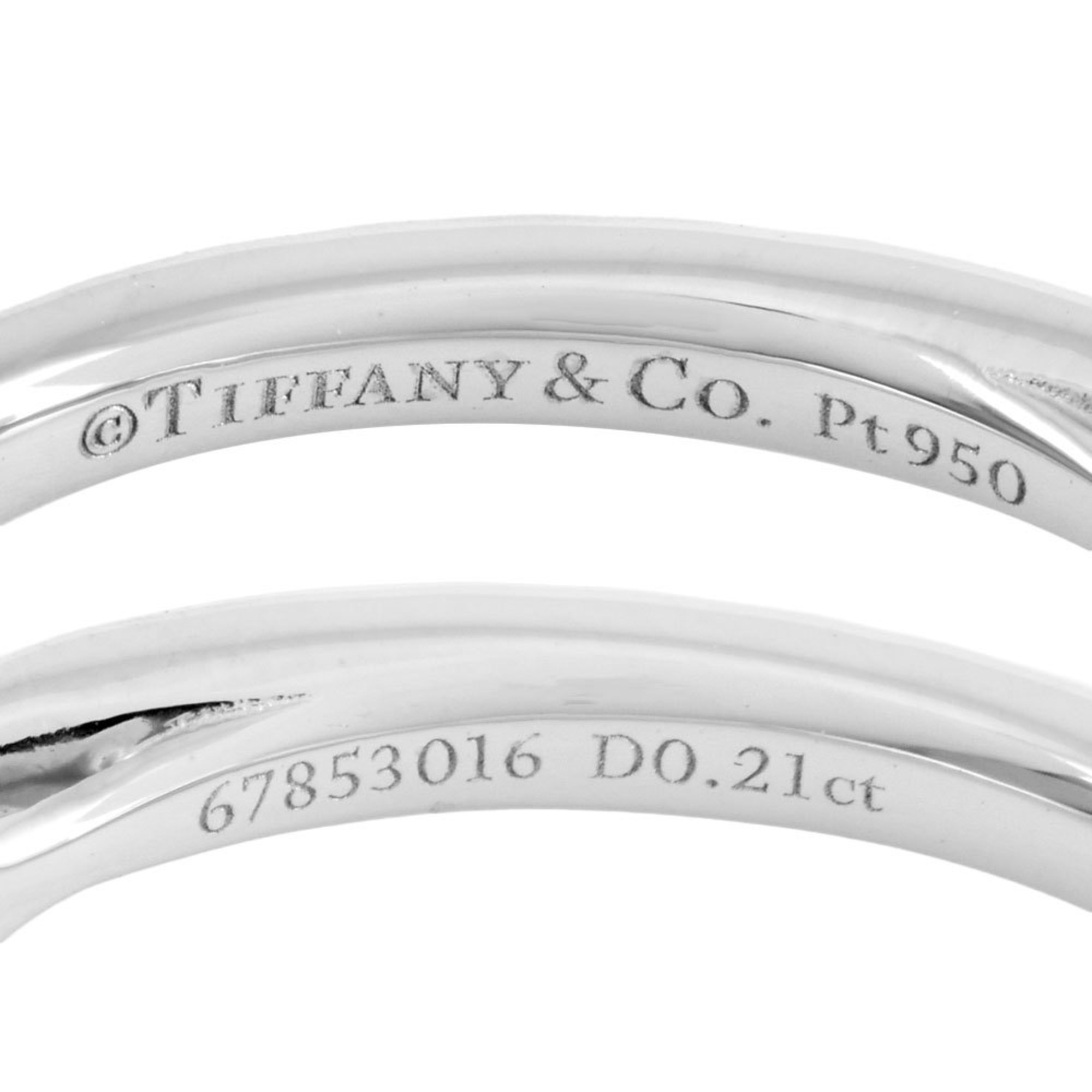 Tiffany & Co. Harmony Half Circle Ring, Diamond 0.21ct, Size 7.5, Pt950, F/VVS2/3EX