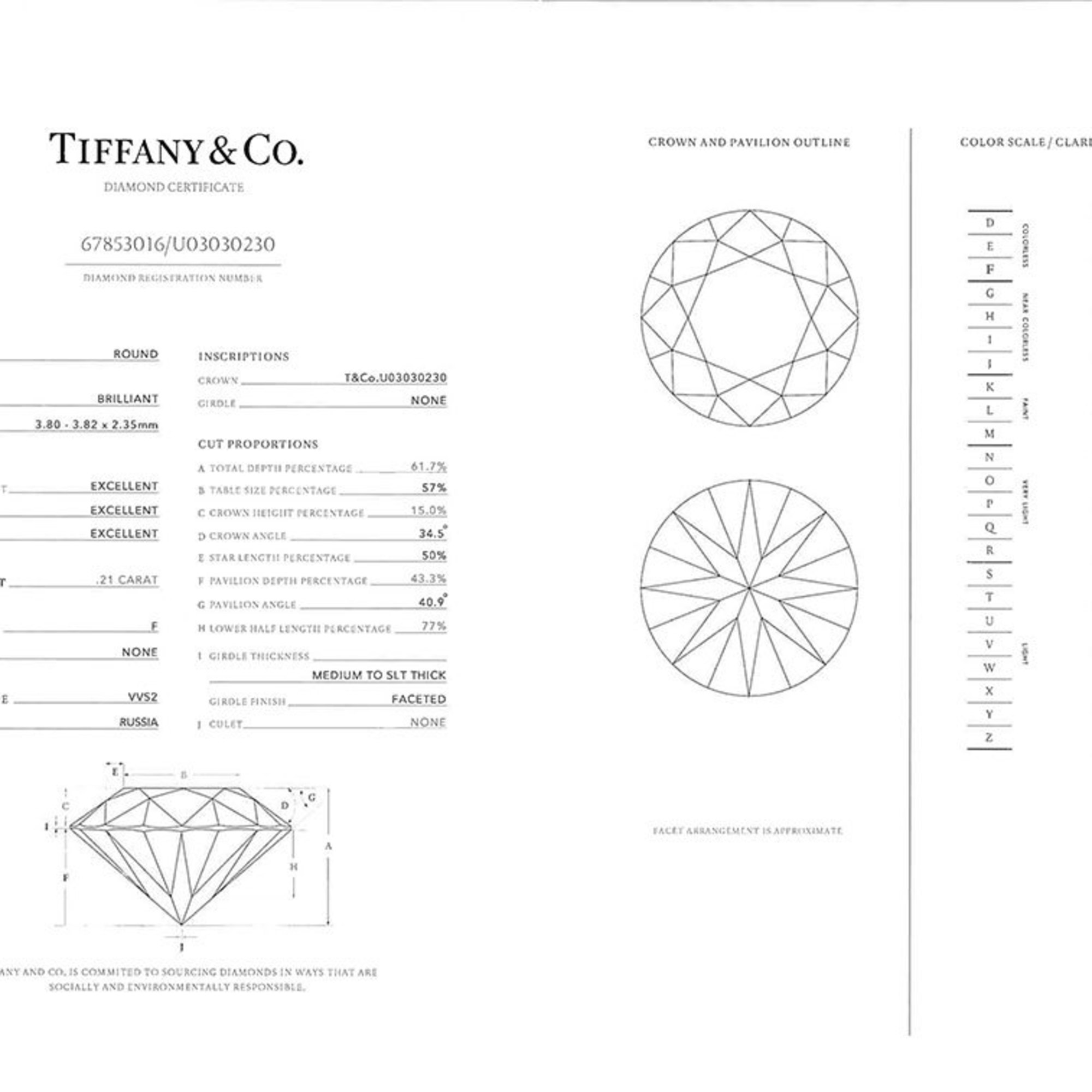 Tiffany & Co. Harmony Half Circle Ring, Diamond 0.21ct, Size 7.5, Pt950, F/VVS2/3EX