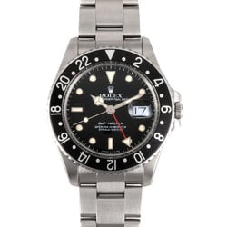 Rolex ROLEX 16750 GMT Master R Series Automatic Watch Black Dial Stainless Steel Bezel Men's