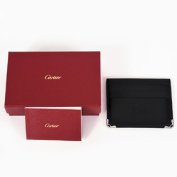 Cartier Must Do Card Case Leather Black Business Holder