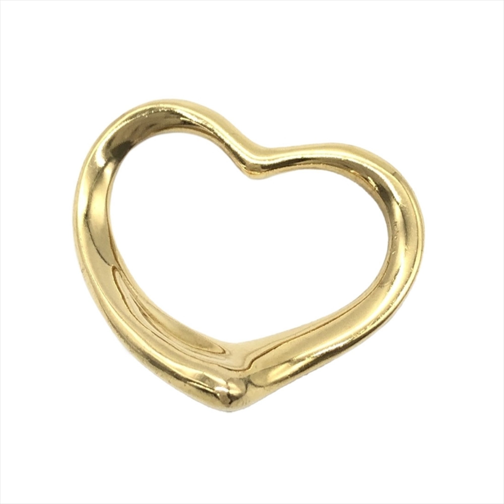 Tiffany & Co. Heart Necklace Top 18K Elsa Peretti Pendant K18YG Gold 3.5g