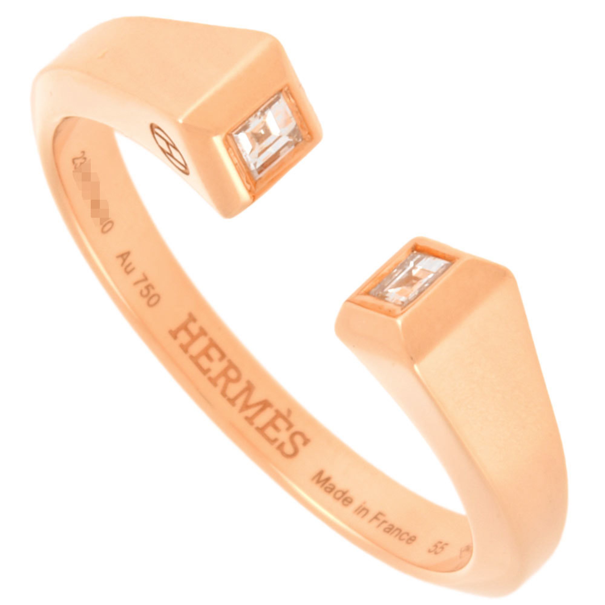 Hermes HERMES Clou de Forge PM Ring Diamond #55 K18PG