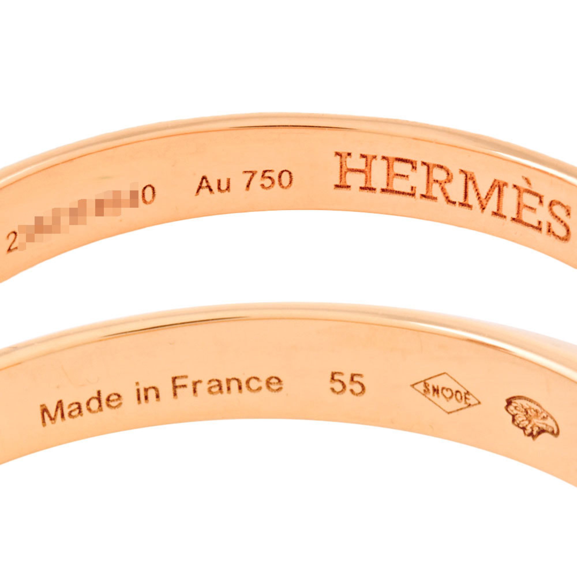 Hermes HERMES Clou de Forge PM Ring Diamond #55 K18PG