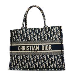 Christian Dior Tote Bag Trotter Canvas Navy Women's