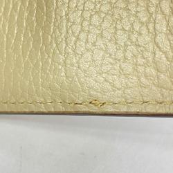 Gucci Key Case GG Marmont Supreme 456118 Leather Beige White Women's