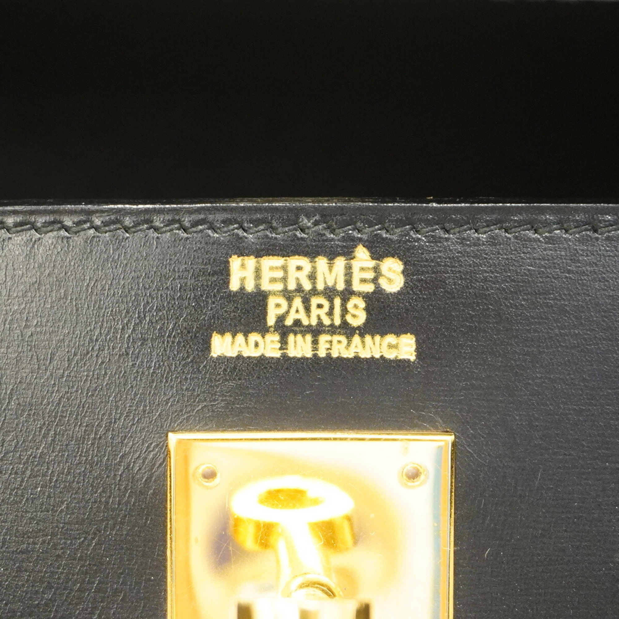 Hermes handbag Kelly 35 〇V stamp box calf black ladies