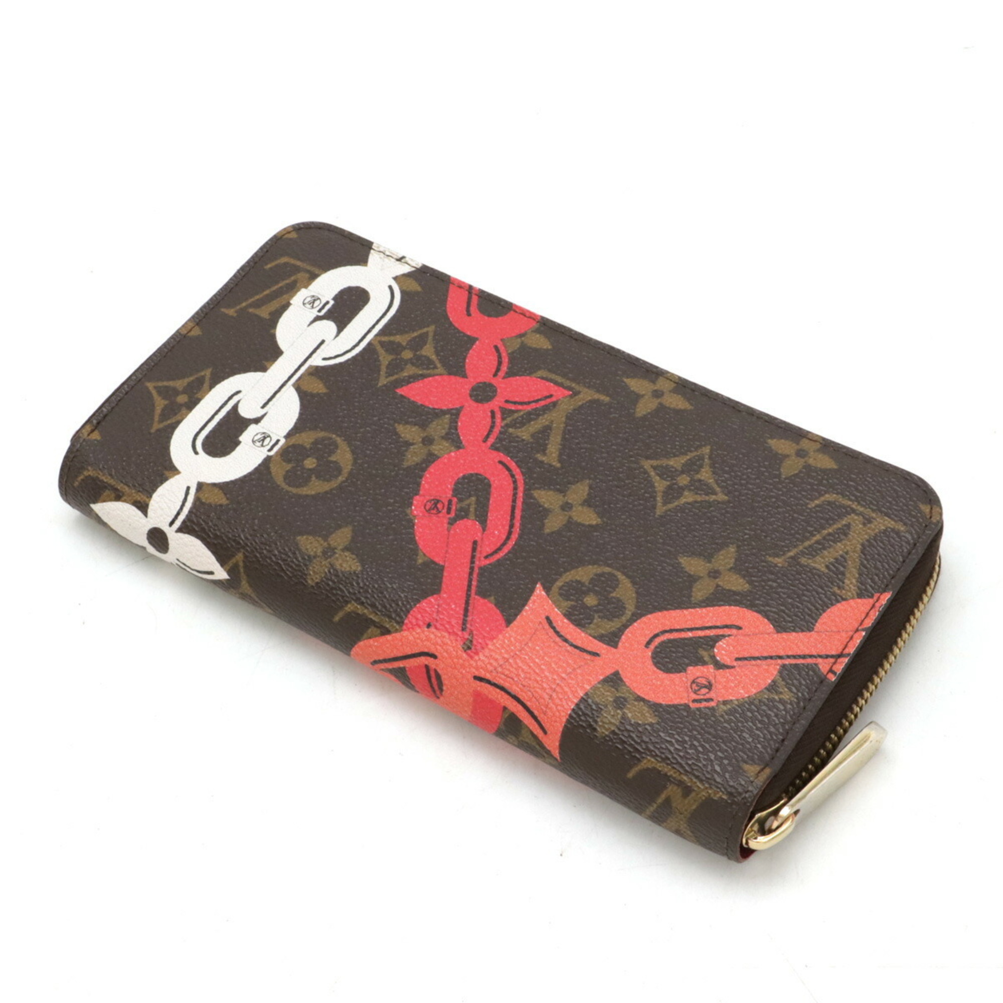 LOUIS VUITTON Louis Vuitton Monogram Bay Zippy Wallet Round Long Chain Print M41905