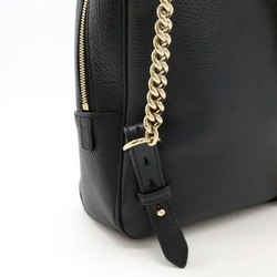 GUCCI Soho Backpack, Chain Shoulder, Leather, Black, 431570