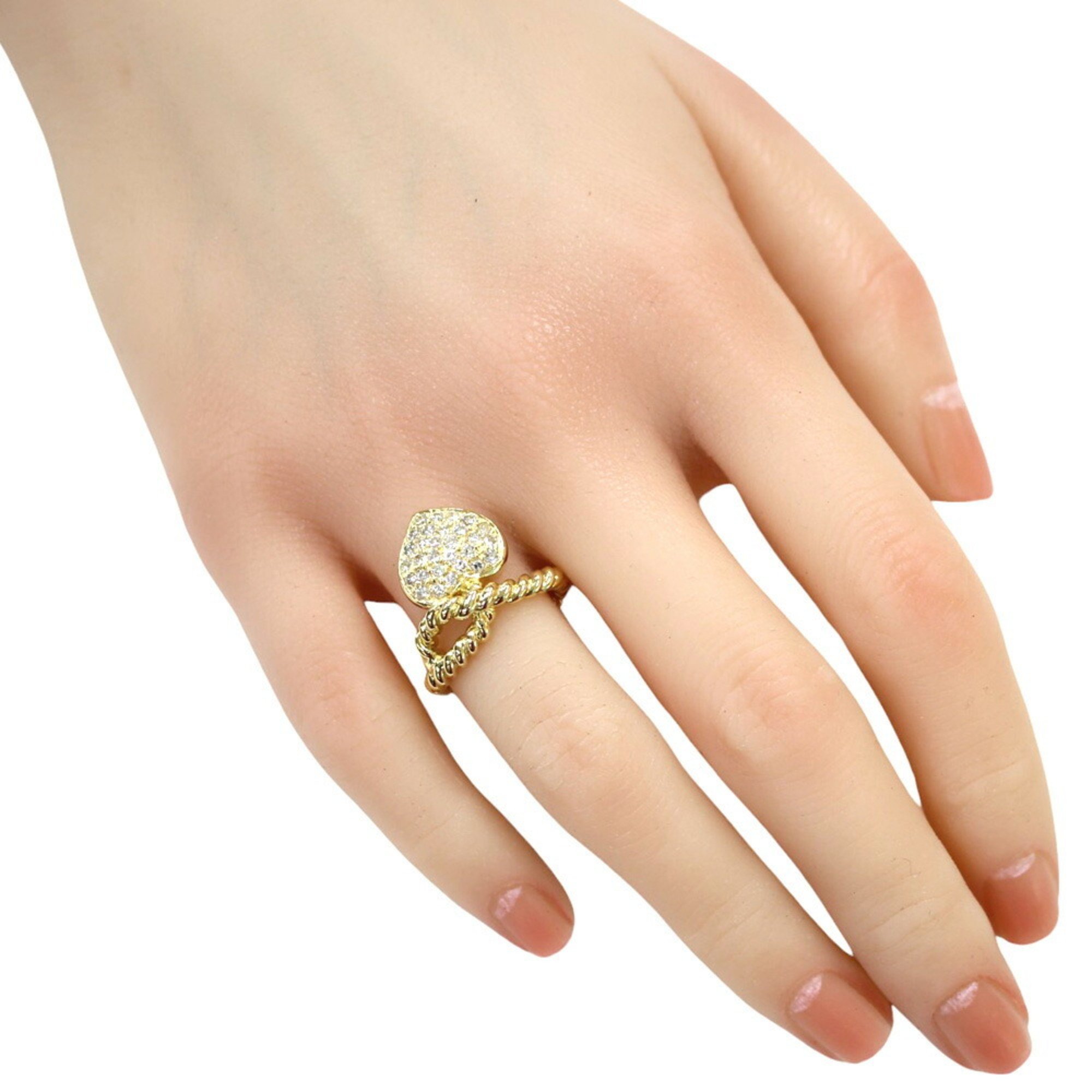 Heart Ring, Size 10, 18K Gold, Diamond, 0.53ct, Women's, Heart, REF09000000065285