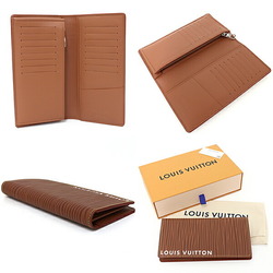 Louis Vuitton LOUIS VUITTON Portefeuille Brazza NM Bi-fold Long Wallet Calf Leather Epi M82631 Brown