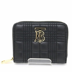 Burberry Lola Zip Wallet Black Lambskin 8049292 Quilted Bi-fold