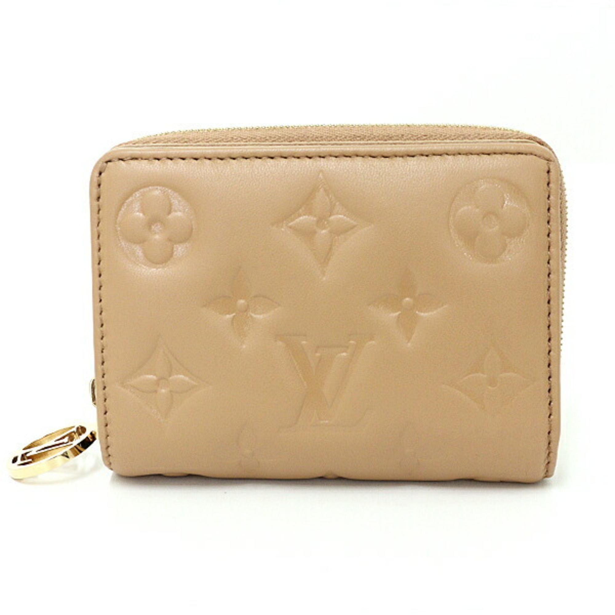 Louis Vuitton LOUIS VUITTON Portefeuille Lou Monogram Embossed Lamb Leather M81673 Camel S