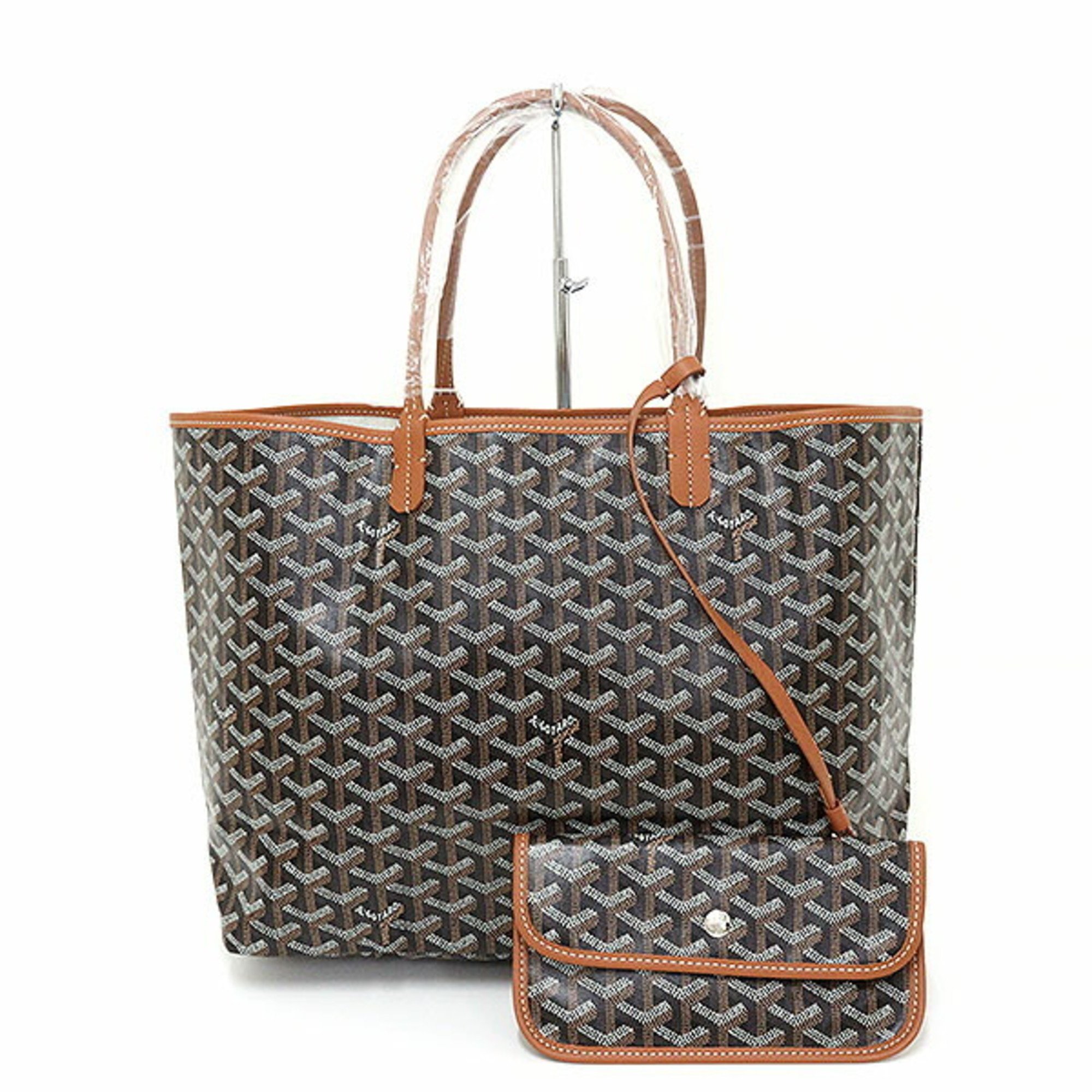 GOYARD Saint Louis PM Tote Bag Black & Natural Goyardine Canvas/Calf