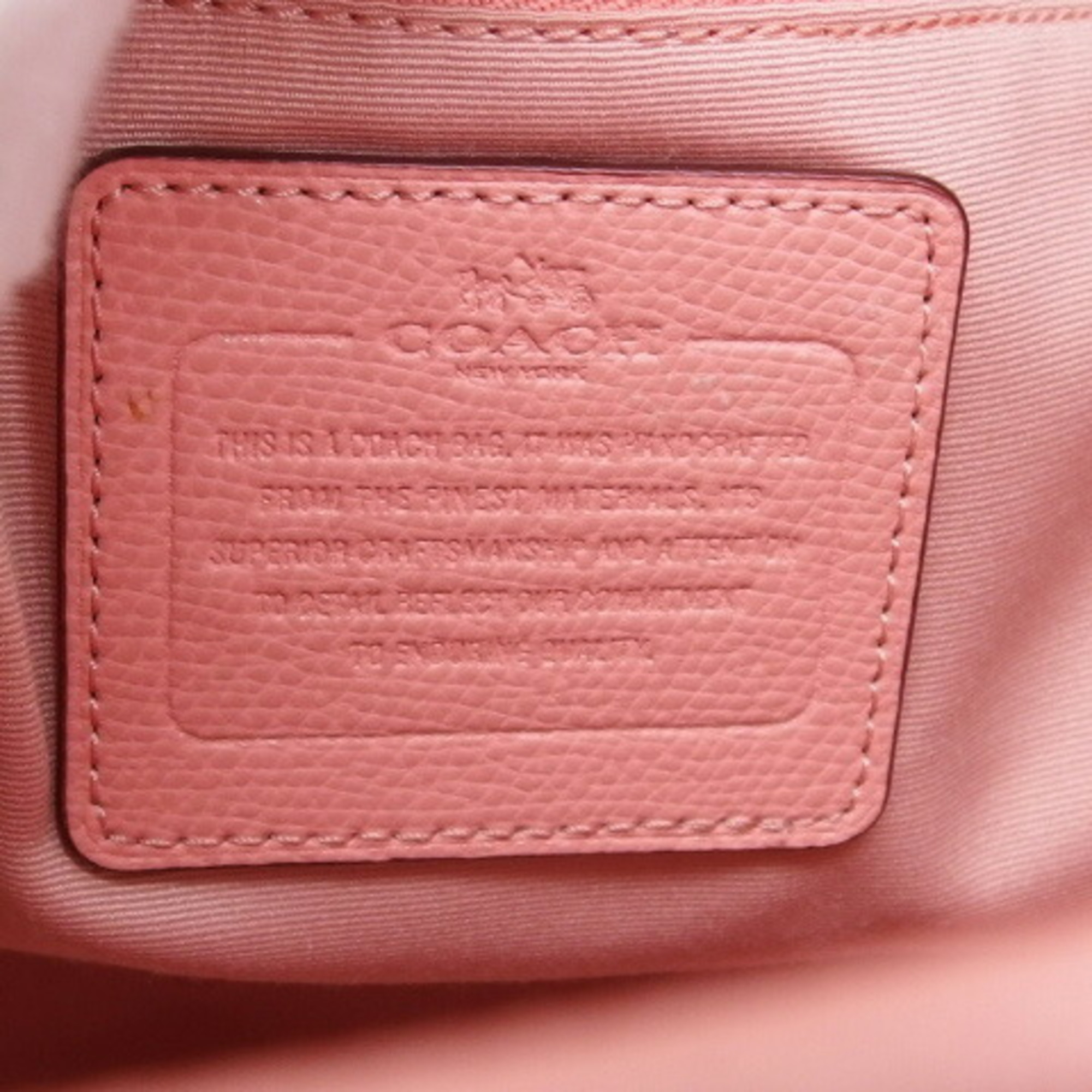 Coach Signature Tote Bag Beige x Pink