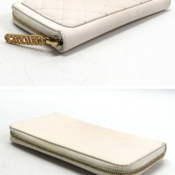 Chanel Matelasse Caviar Skin Round Long Wallet White