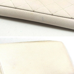 Chanel Matelasse Caviar Skin Round Long Wallet White