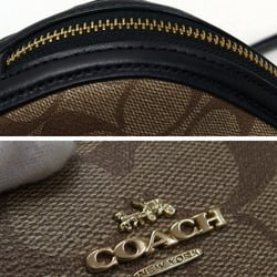 Coach Signature Shoulder Bag Beige x Brown Black