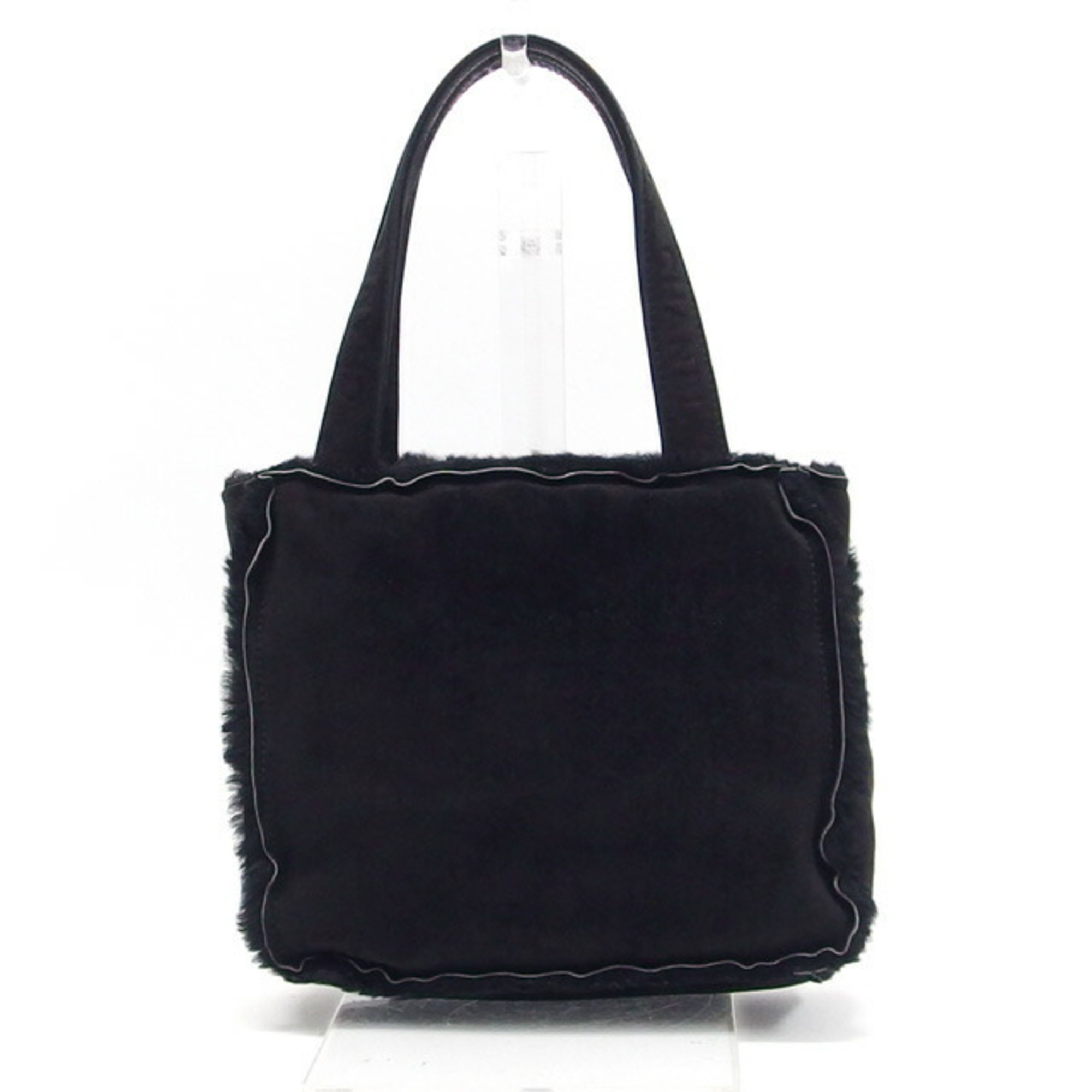 Chanel Suede Small Tote Bag Mouton Black