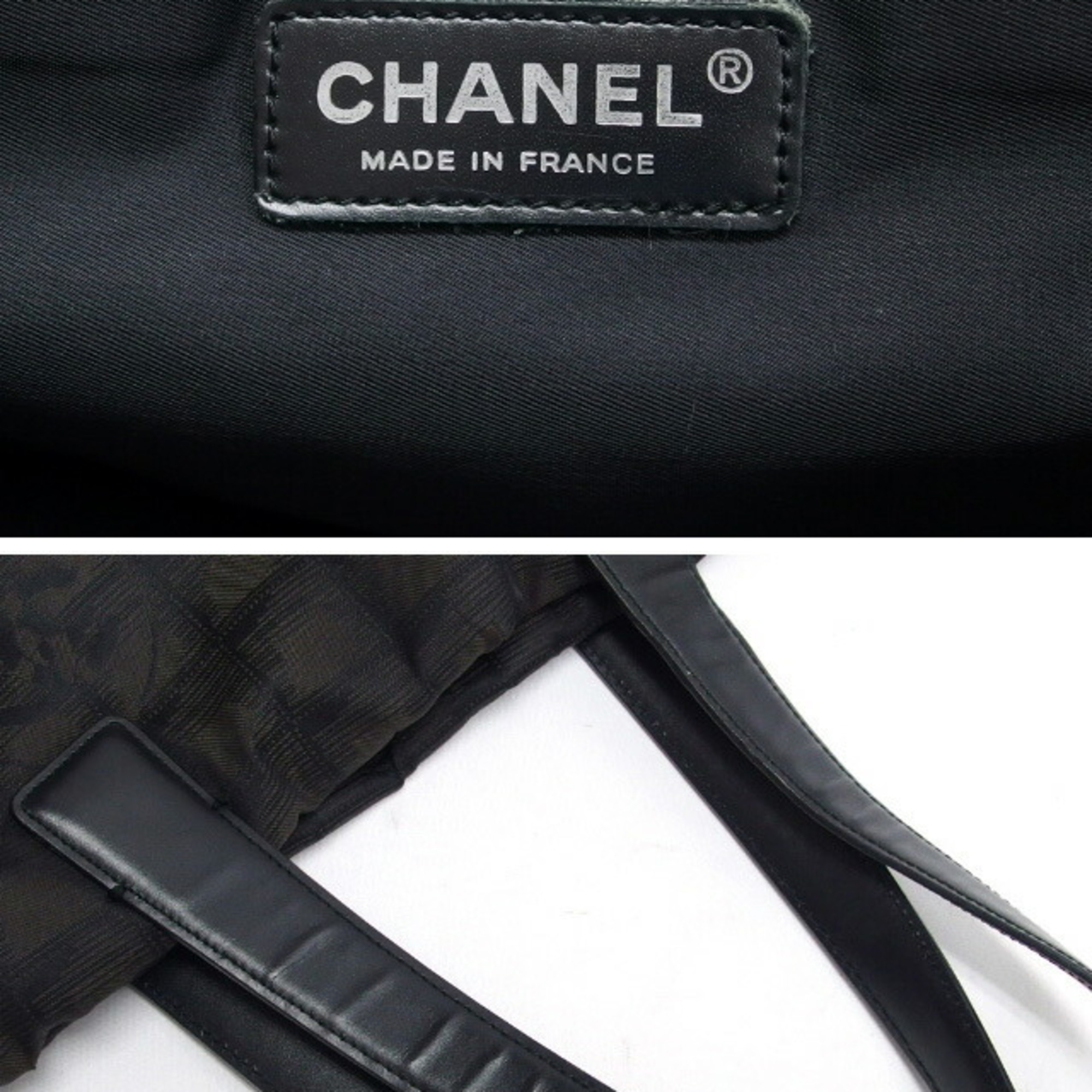 Chanel New Travel Line Tote Bag Maroon (Dark Brown) x Black