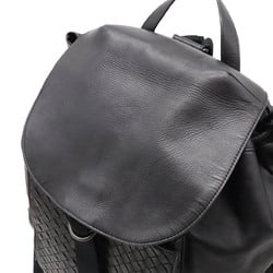 BOTTEGA VENETA Bottega Veneta Intrecciato Backpack Rucksack Calf Leather Black 361014