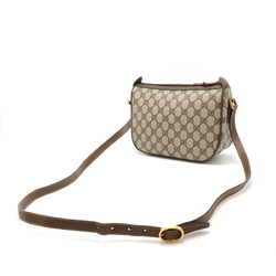 GUCCI Old Gucci Sherry Line Shoulder Bag Pochette PVC Leather Beige Brown 89.02.032