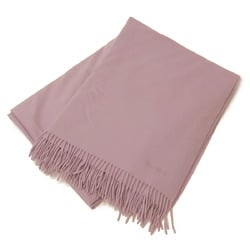 HERMES Large stole, lap blanket, embroidery, 100% cashmere, light purple