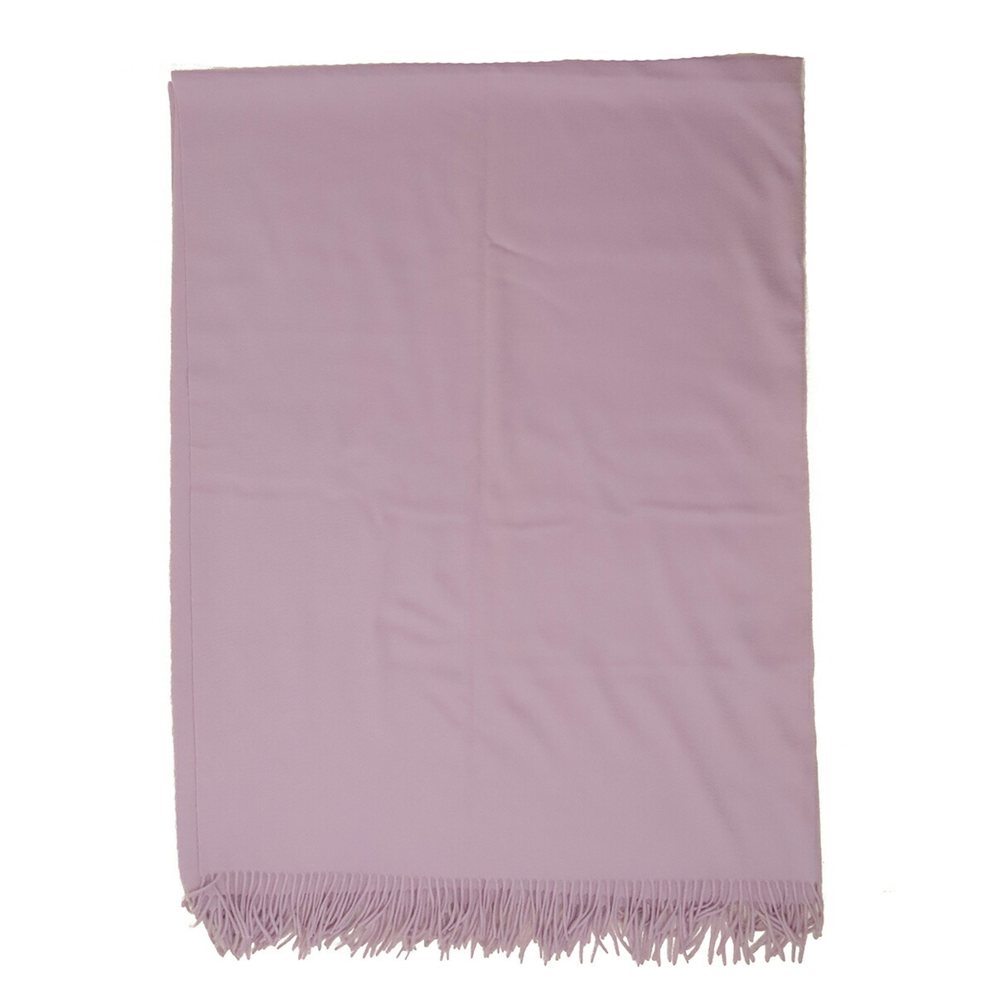 HERMES Large stole, lap blanket, embroidery, 100% cashmere, light purple