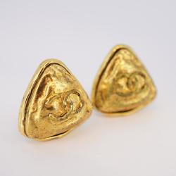 Chanel Earrings Coco Mark Triangle GP Plated Gold Women's