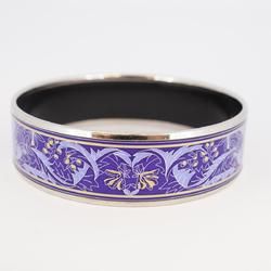 Hermes Bangle, GM enamel, metal, cloisonné, silver, blue, for women