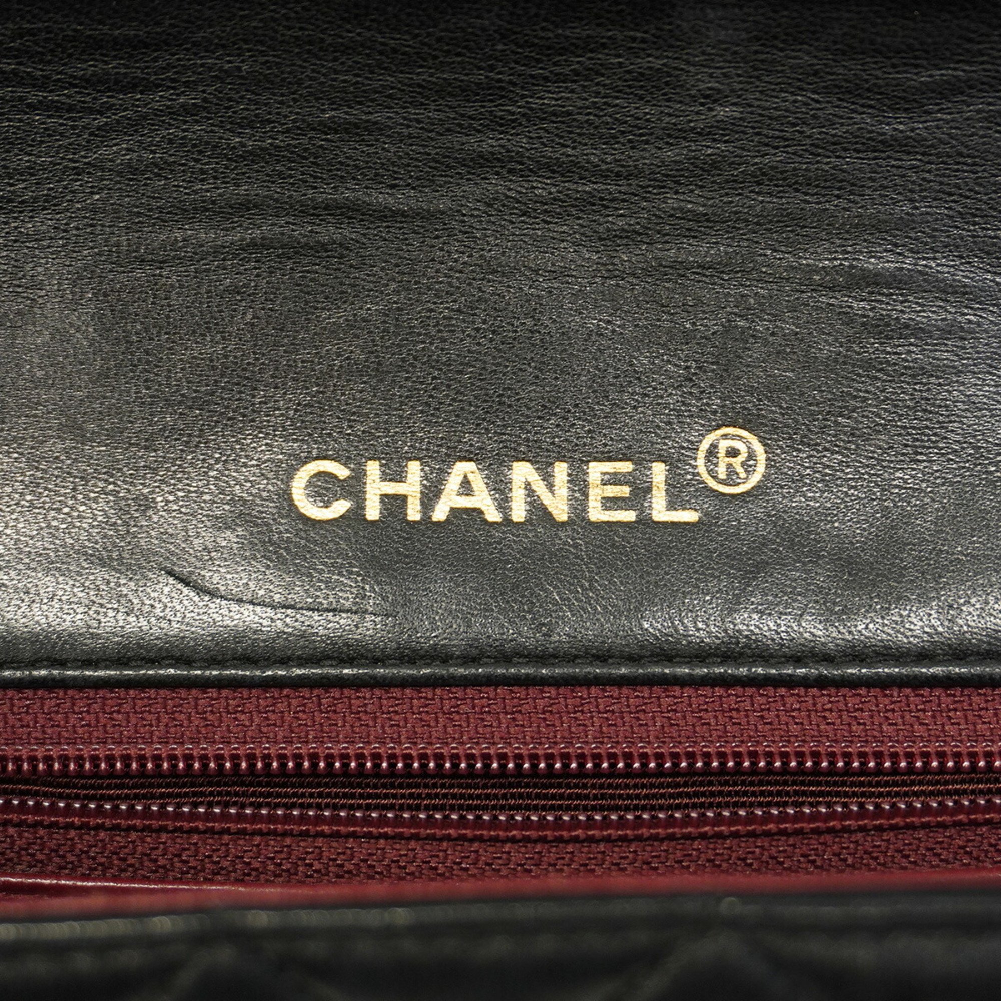 Chanel Shoulder Bag Matelasse Chain Lambskin Black Women's