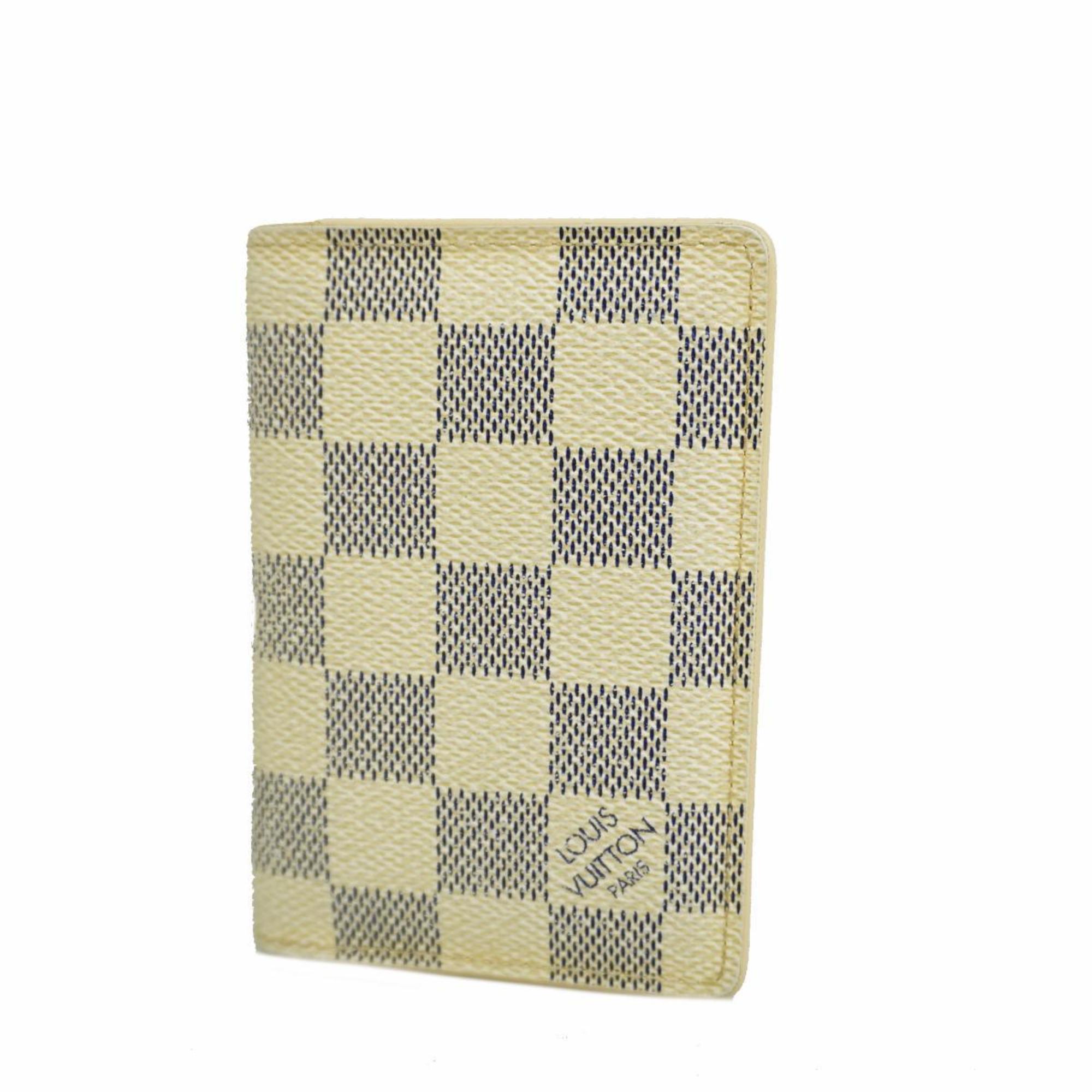 Louis Vuitton Business Card Holder Damier Azur Organizer de Poche N61727 White Men's Women's