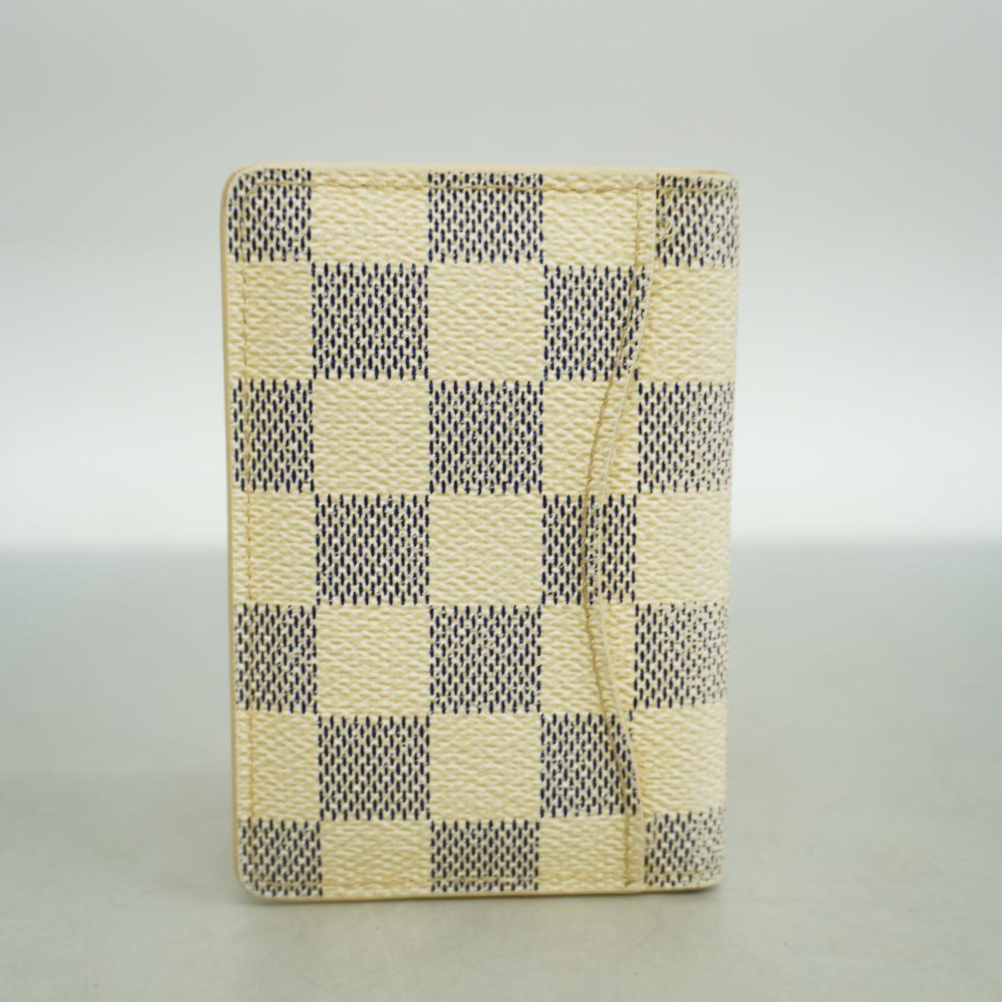 Louis Vuitton Business Card Holder Damier Azur Organizer de Poche N61727 White Men's Women's