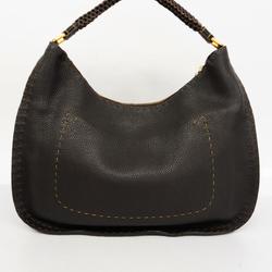 Fendi Shoulder Bag Selleria Leather Brown Women's