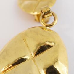 Chanel Earrings Matelasse Oval GP Plated Gold Women's