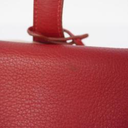 Hermes Boston Bag Victoria 50 Taurillon Clemence Toile H Natural Red Women's