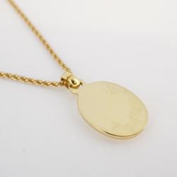 Christian Dior Necklace Oval GP Plated Gold Silver Women's