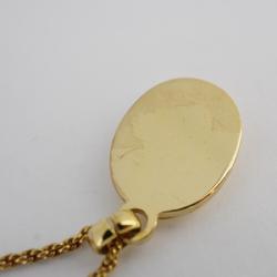 Christian Dior Necklace Oval GP Plated Gold Silver Women's