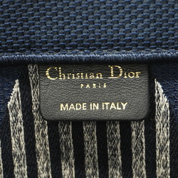 Christian Dior Tote Bag Book Nylon Canvas Navy Women's