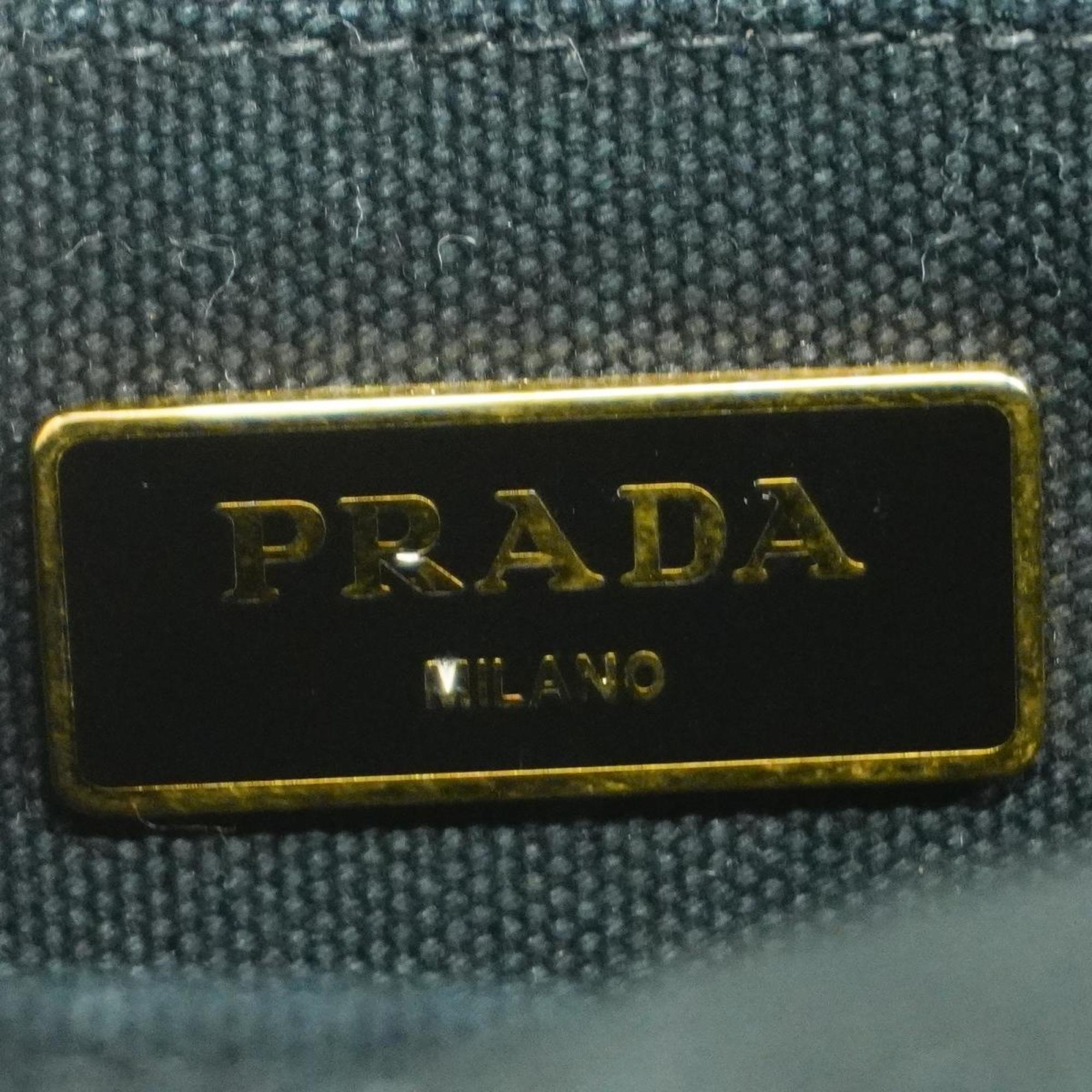 Prada Tote Bag Canapa Canvas Black Women's