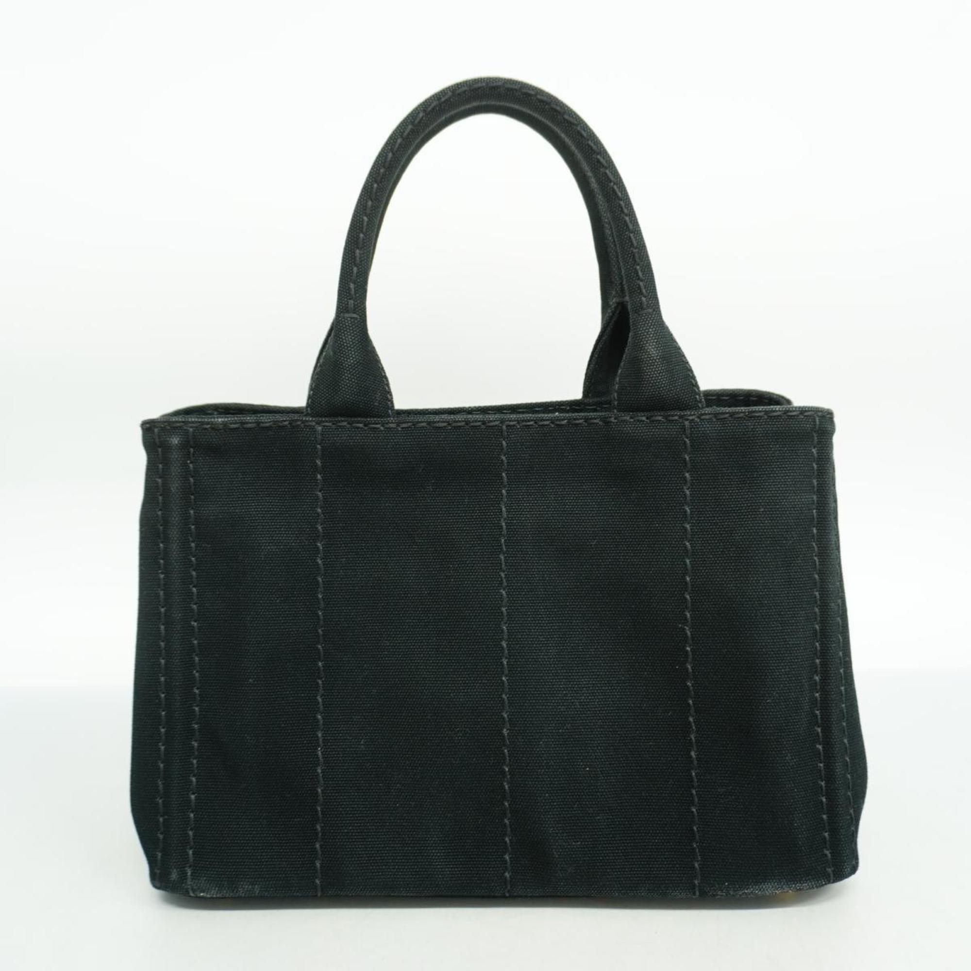 Prada Tote Bag Canapa Canvas Black Women's