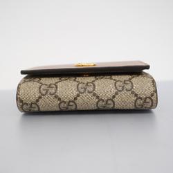 Gucci Wallet GG Supreme 598587 Leather Beige Women's