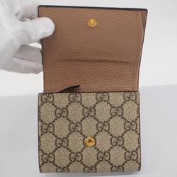 Gucci Wallet GG Supreme 598587 Leather Beige Women's